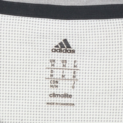 adidas Men's Grey Climalite Gym T-Shirt Size M Short Sleeve
