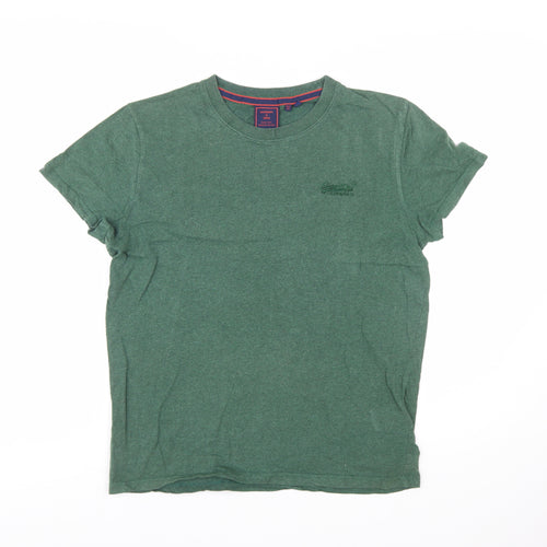 Superdry Men's Green Organic Cotton Crew Neck T-Shirt Size M