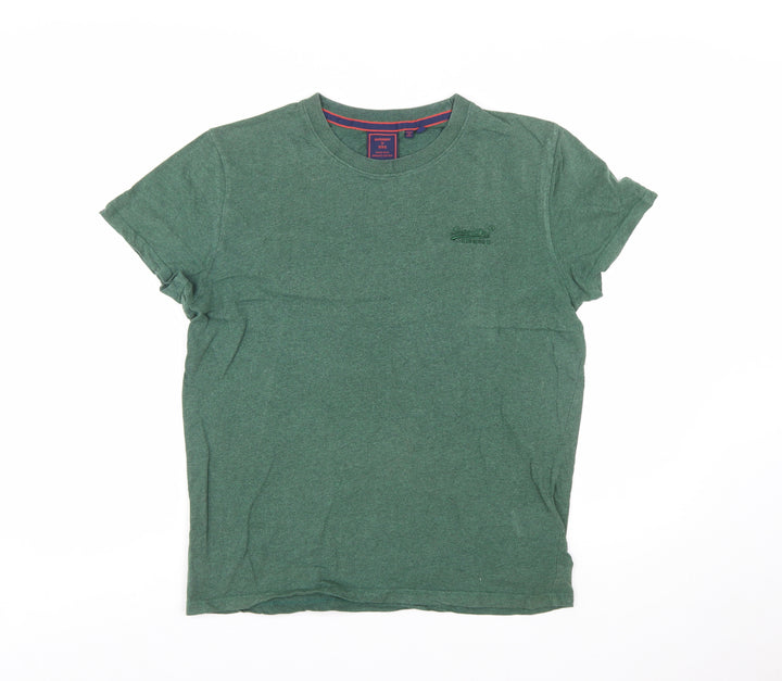 Superdry Men's Green Organic Cotton Crew Neck T-Shirt Size M