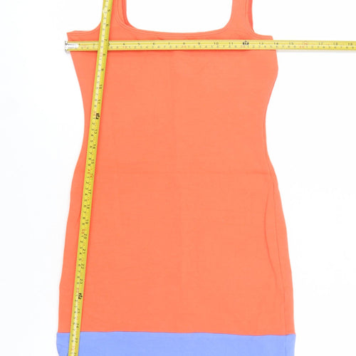 American Apparel Women's Orange Colourblock Mini Bodycon Dress M