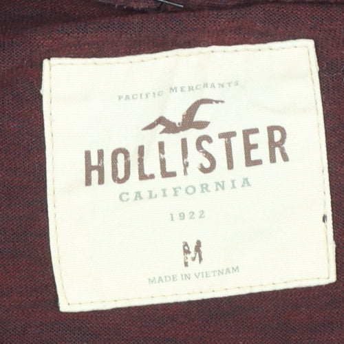 Hollister Men’s Brown Long Sleeve Crew Neck Cotton Blend T-Shirt M