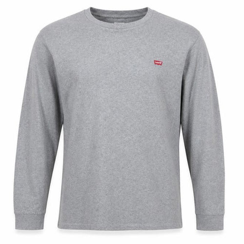 Levi's Men's Grey Long Sleeve Crew Neck Cotton T-Shirt XL