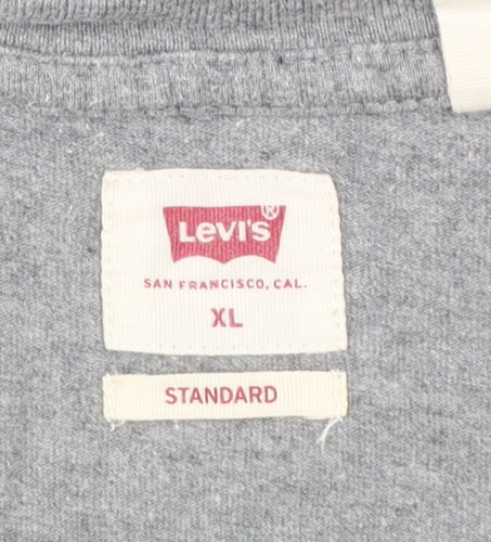 Levi's Men's Grey Long Sleeve Crew Neck Cotton T-Shirt XL