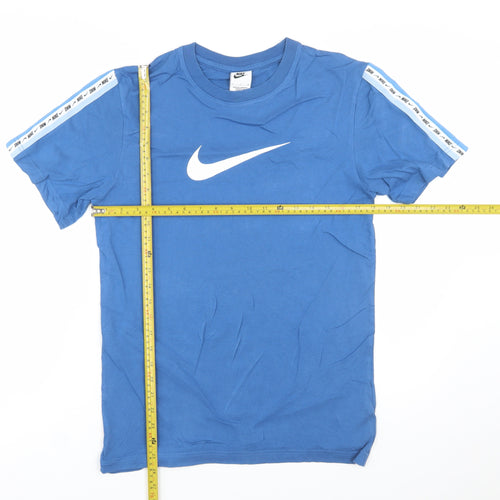 Nike Men's Blue Crew Neck Short Sleeve Cotton T-Shirt Size S