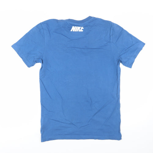 Nike Men's Blue Crew Neck Short Sleeve Cotton T-Shirt Size S