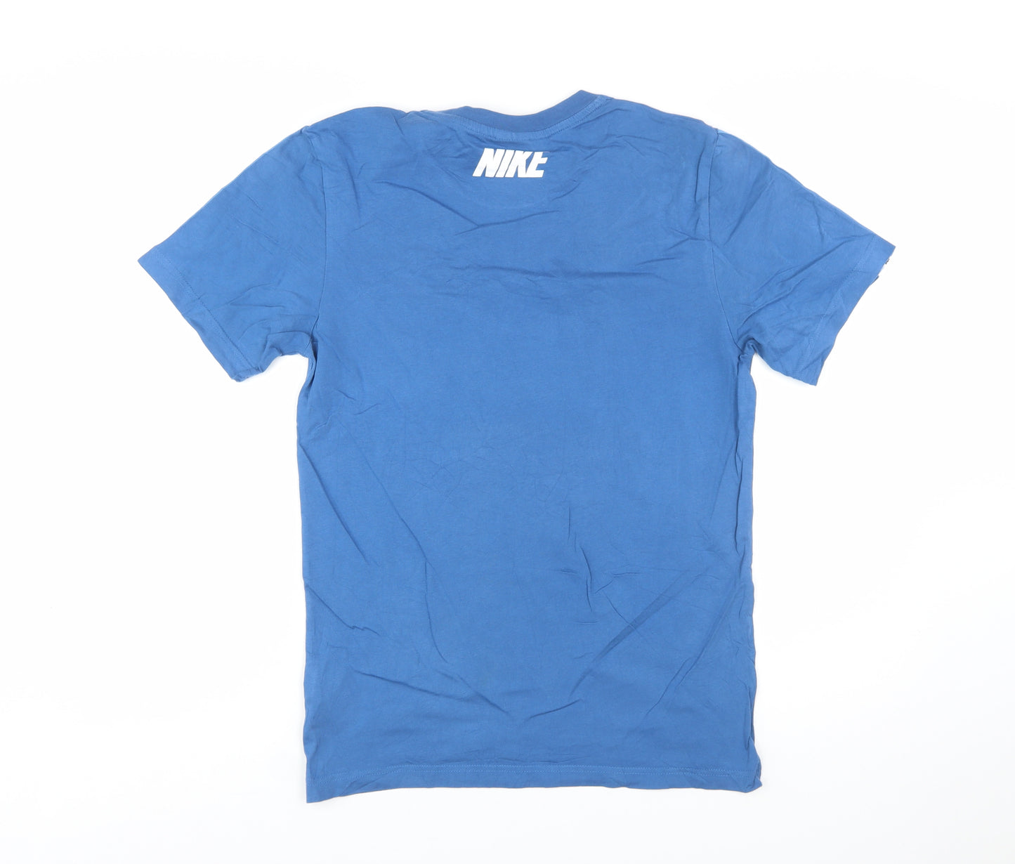 Nike Men's Blue Crew Neck Short Sleeve Cotton T-Shirt Size S