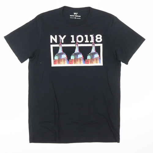 White Threads Men's Black NY Graphic City T-Shirt Size M