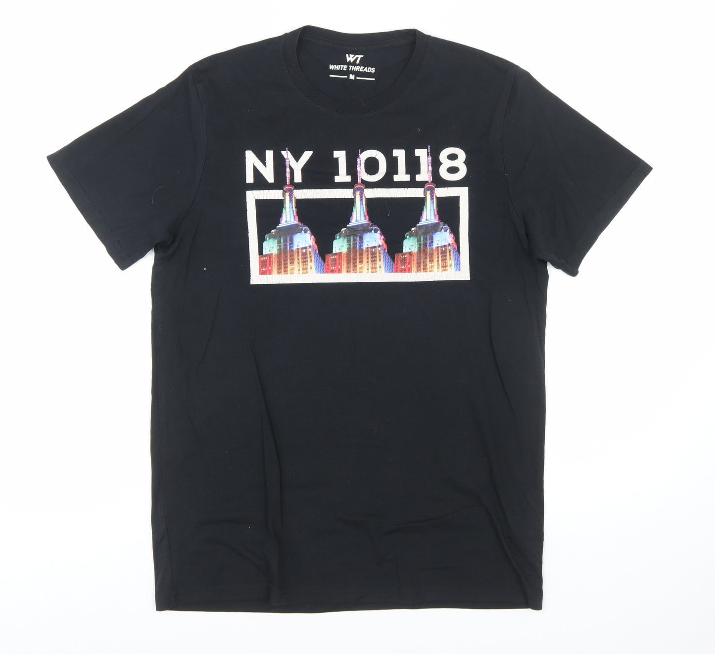 White Threads Men's Black NY Graphic City T-Shirt Size M