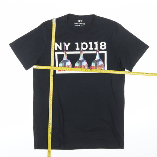 White Threads Men's Black NY Graphic City T-Shirt Size M