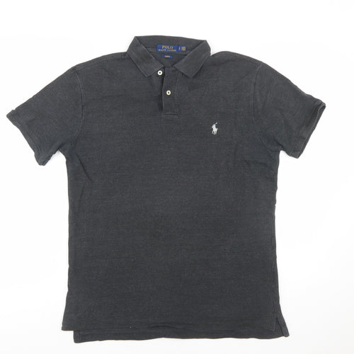 Ralph Lauren Men's Black Slim Fit Polo Shirt Size L