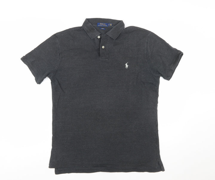 Ralph Lauren Men's Black Slim Fit Polo Shirt Size L