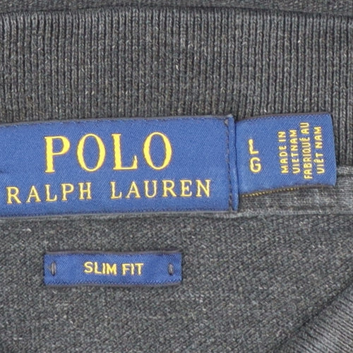 Ralph Lauren Men's Black Slim Fit Polo Shirt Size L