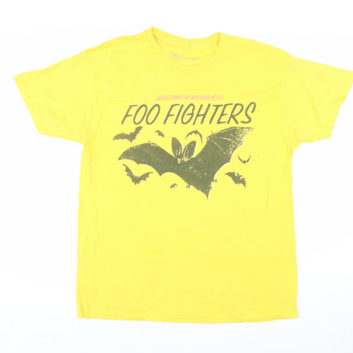 Foo Fighters Men's Yellow Graphic Band T-Shirt Size L