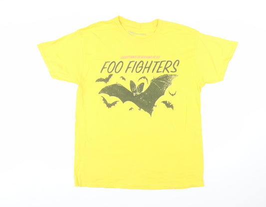 Foo Fighters Men's Yellow Graphic Band T-Shirt Size L