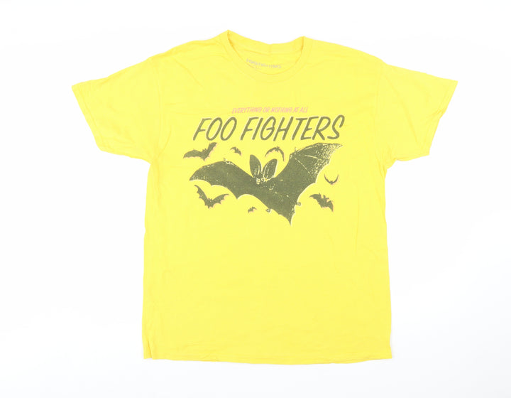 Foo Fighters Men's Yellow Graphic Band T-Shirt Size L