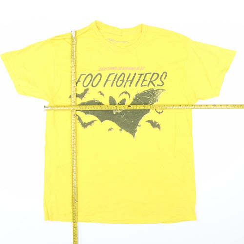 Foo Fighters Men's Yellow Graphic Band T-Shirt Size L