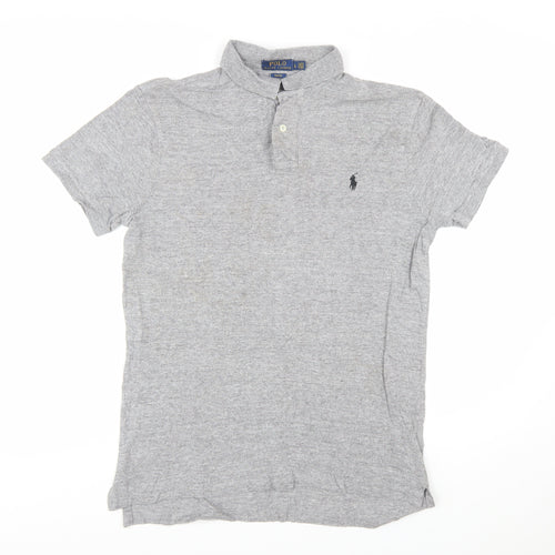 Polo Ralph Lauren Mens Grey Slim Fit Short Sleeve Polo Shirt Size L