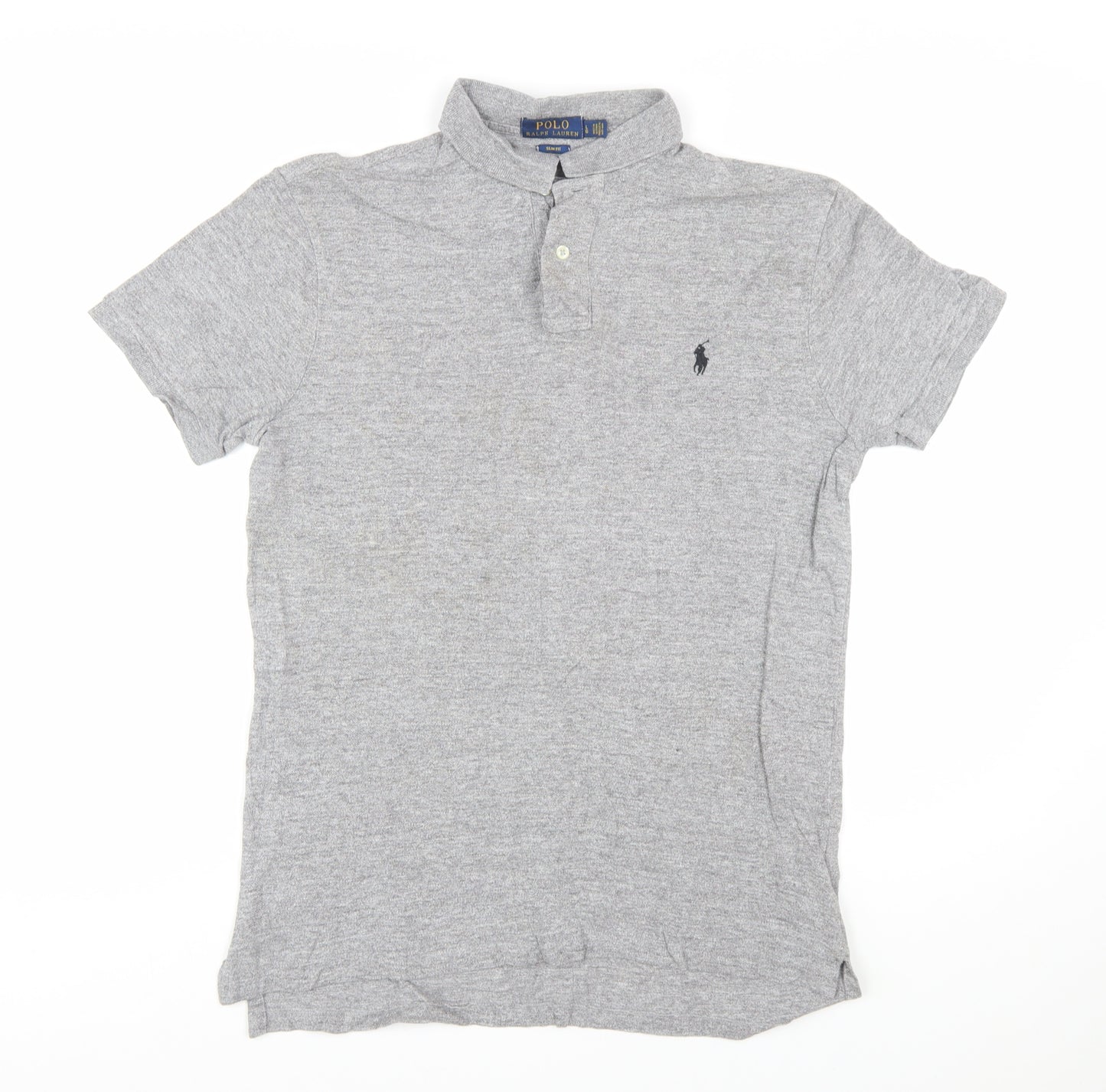 Polo Ralph Lauren Mens Grey Slim Fit Short Sleeve Polo Shirt Size L