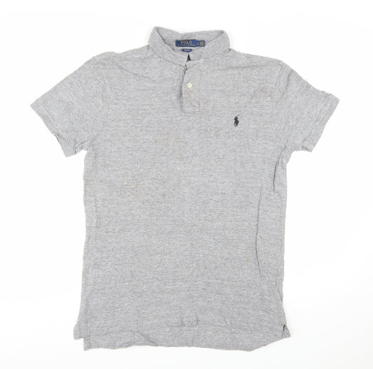 Polo Ralph Lauren Mens Grey Slim Fit Short Sleeve Polo Shirt Size L