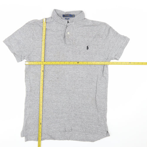 Polo Ralph Lauren Mens Grey Slim Fit Short Sleeve Polo Shirt Size L