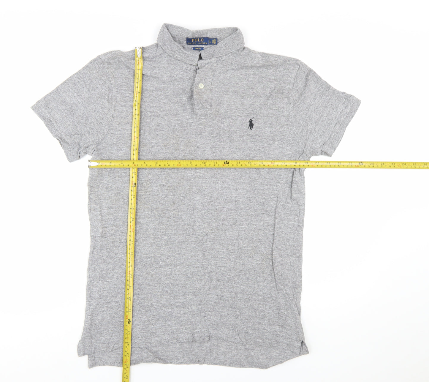 Polo Ralph Lauren Mens Grey Slim Fit Short Sleeve Polo Shirt Size L