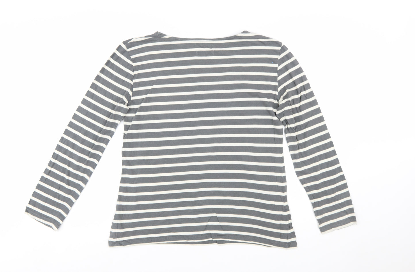 Seasalt Women’s Grey Striped Organic Cotton Sailor Shirt UK 14