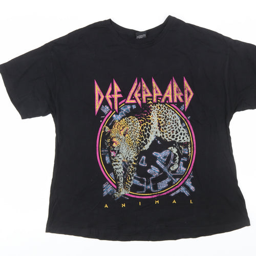 Tu Women’s Black Def Leppard Graphic Band T-Shirt Size 16
