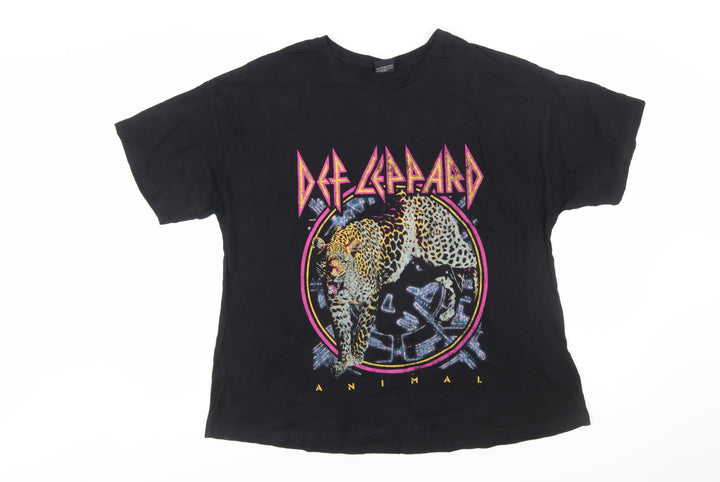 Tu Women’s Black Def Leppard Graphic Band T-Shirt Size 16