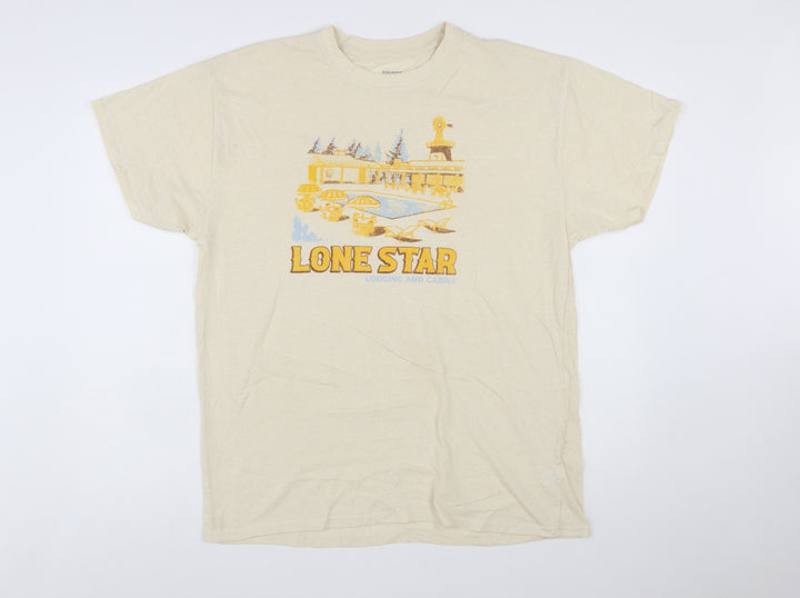 Brisco Brands Men's Beige Lone Star Graphic Retro T-Shirt XL