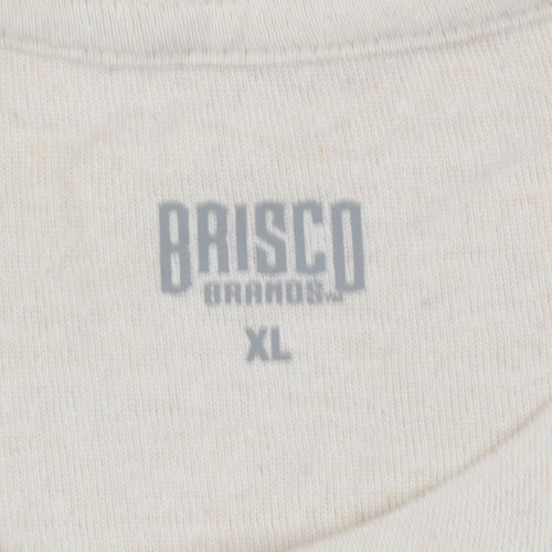 Brisco Brands Men's Beige Lone Star Graphic Retro T-Shirt XL