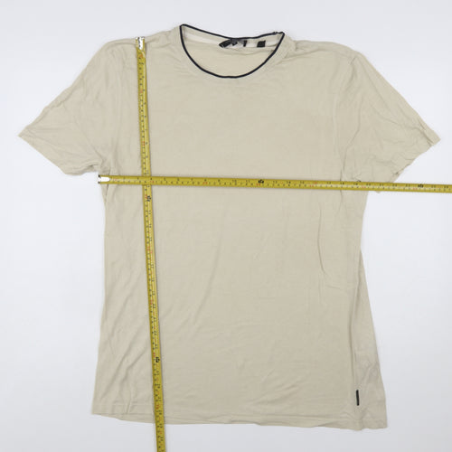 Ted Baker Men's Beige Crew Neck Short Sleeve T-Shirt Size L