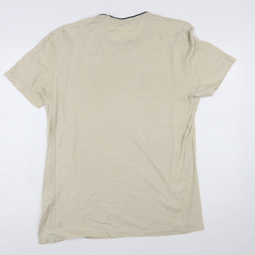 Ted Baker Men's Beige Crew Neck Short Sleeve T-Shirt Size L