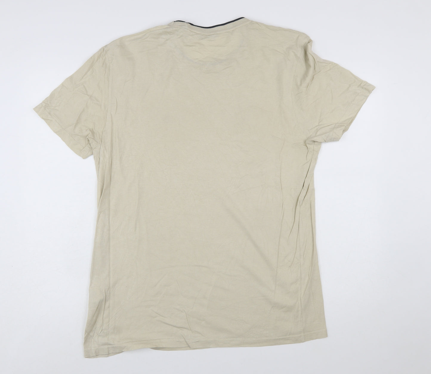 Ted Baker Men's Beige Crew Neck Short Sleeve T-Shirt Size L