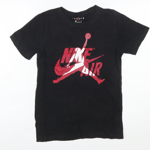 Nike Jordan Boys Black Graphic Print Short Sleeve T-Shirt 10-12 Years