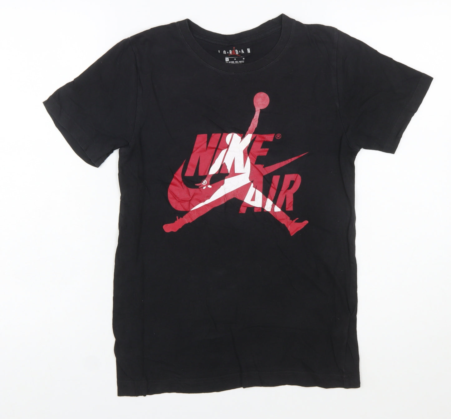 Nike Jordan Boys Black Graphic Print Short Sleeve T-Shirt 10-12 Years