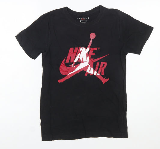 Nike Jordan Boys Black Graphic Print Short Sleeve T-Shirt 10-12 Years