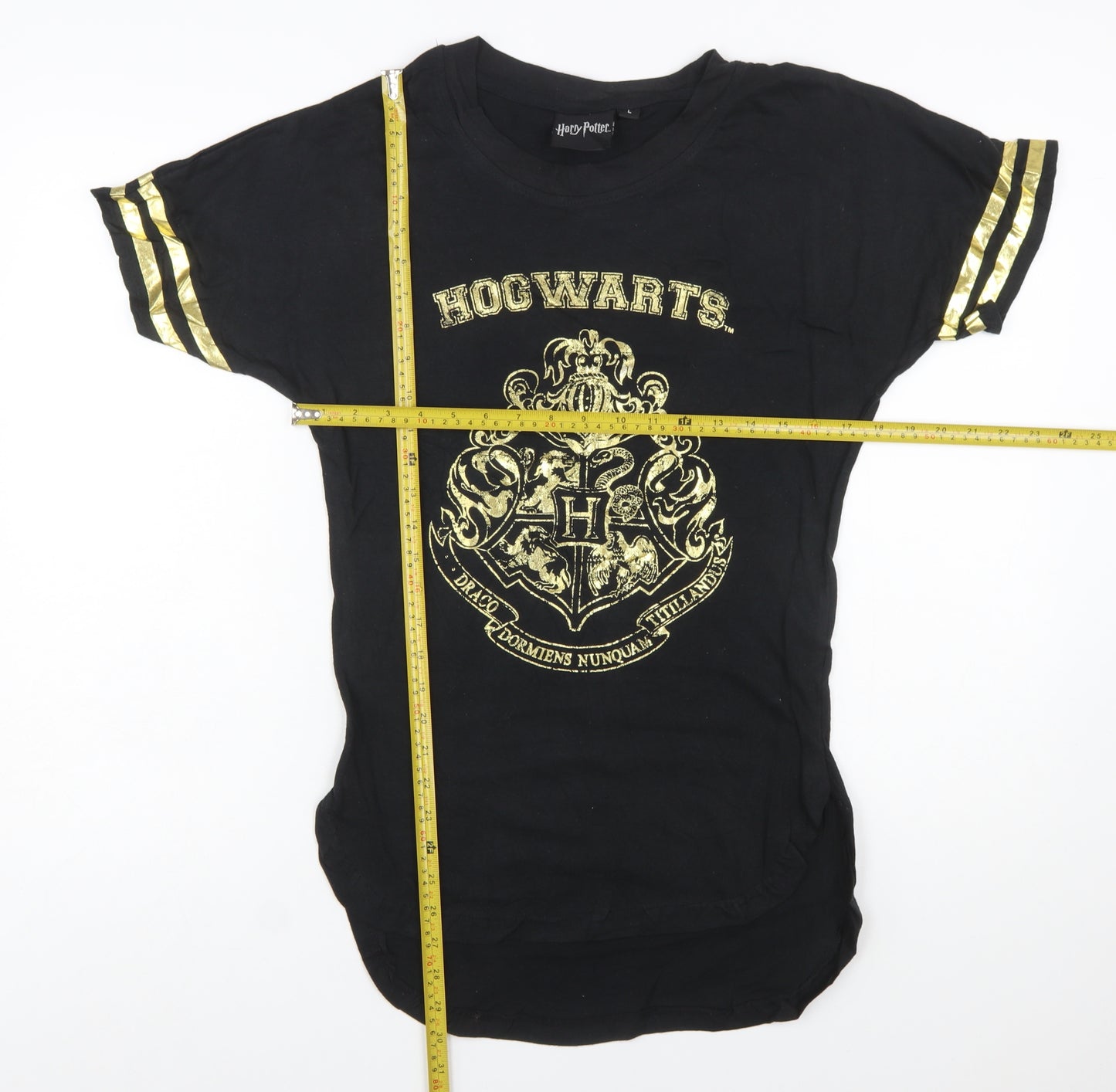 Harry Potter Women's Black Hogwarts Crest Cotton T-Shirt Size L