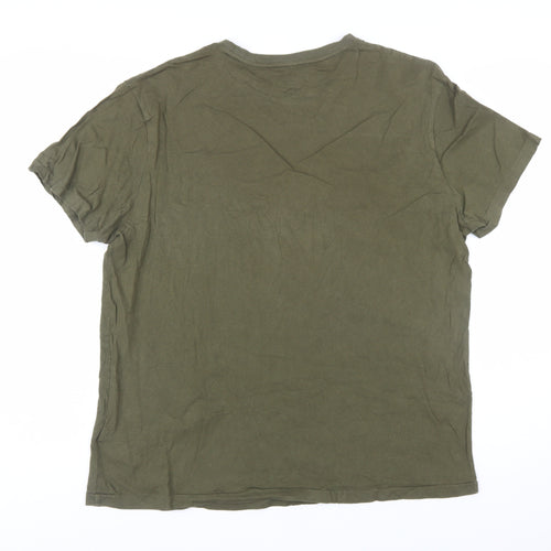 Polo Ralph Lauren Men's Khaki Green Short Sleeve Crew Neck T-Shirt Size L Classic Fit