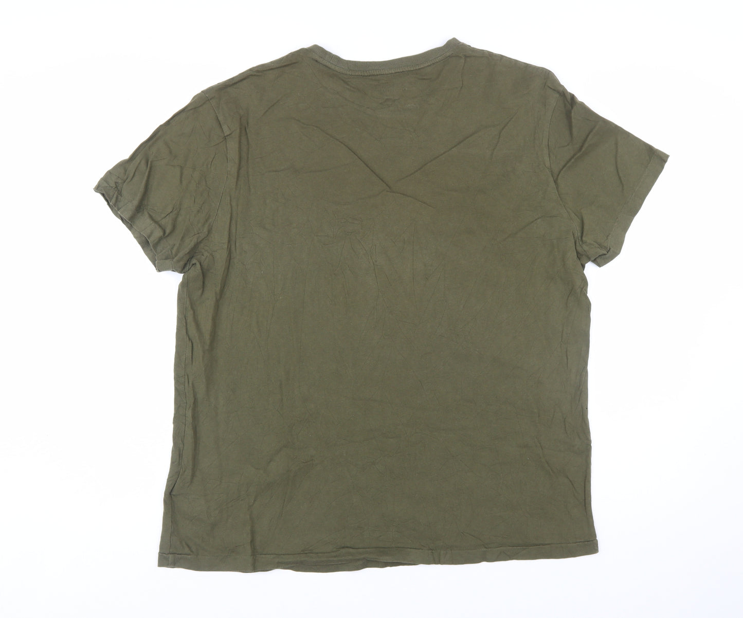 Polo Ralph Lauren Men's Khaki Green Short Sleeve Crew Neck T-Shirt Size L Classic Fit