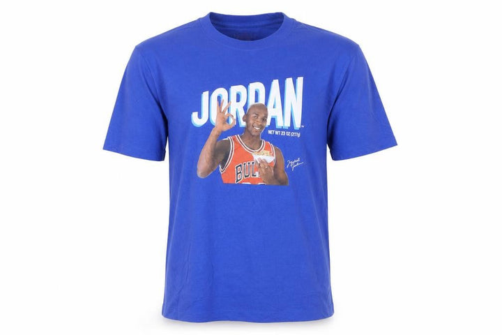 Jordan Blue Graphic Print Men's L T-Shirt 100% Cotton Crew Neck