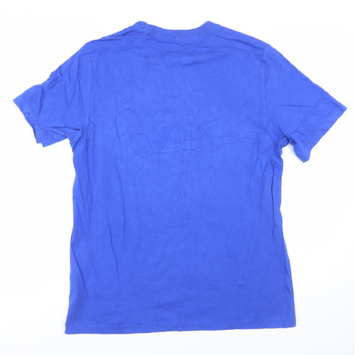 Jordan Blue Graphic Print Men's L T-Shirt 100% Cotton Crew Neck