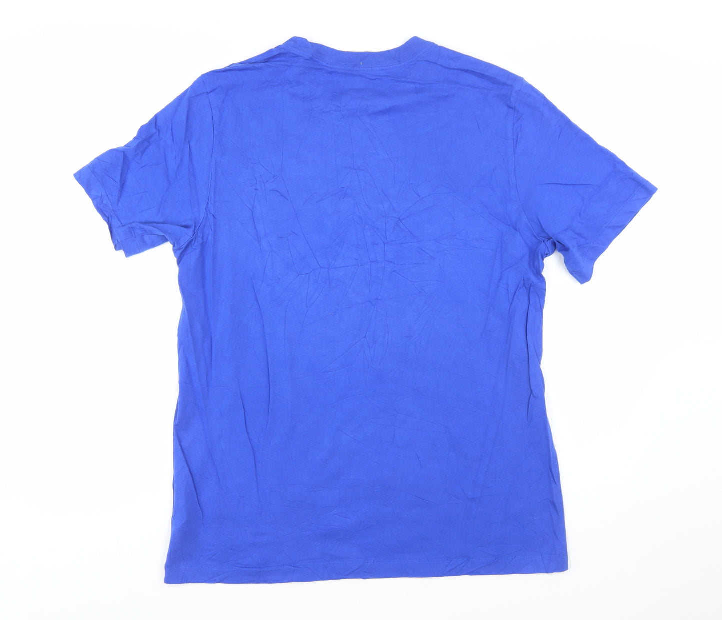 Jordan Blue Graphic Print Men's L T-Shirt 100% Cotton Crew Neck