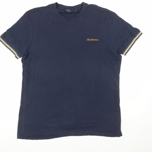 Ben Sherman Men's Dark Navy Crew Neck Short Sleeve Cotton T-Shirt L