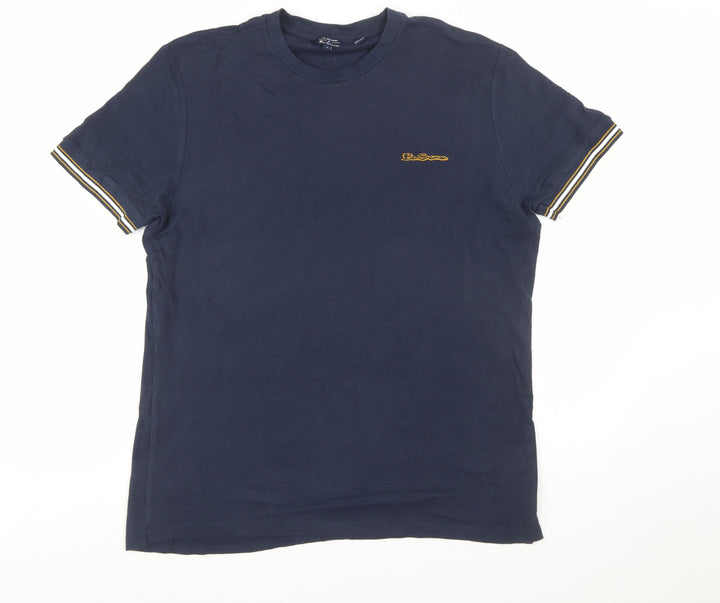 Ben Sherman Men's Dark Navy Crew Neck Short Sleeve Cotton T-Shirt L
