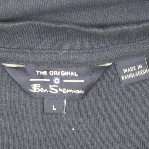 Ben Sherman Men's Dark Navy Crew Neck Short Sleeve Cotton T-Shirt L