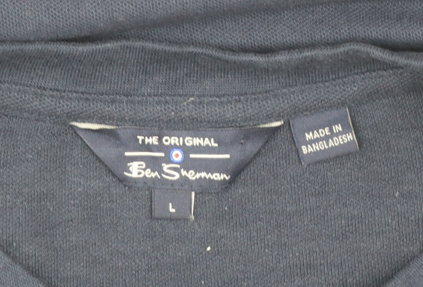 Ben Sherman Men's Dark Navy Crew Neck Short Sleeve Cotton T-Shirt L