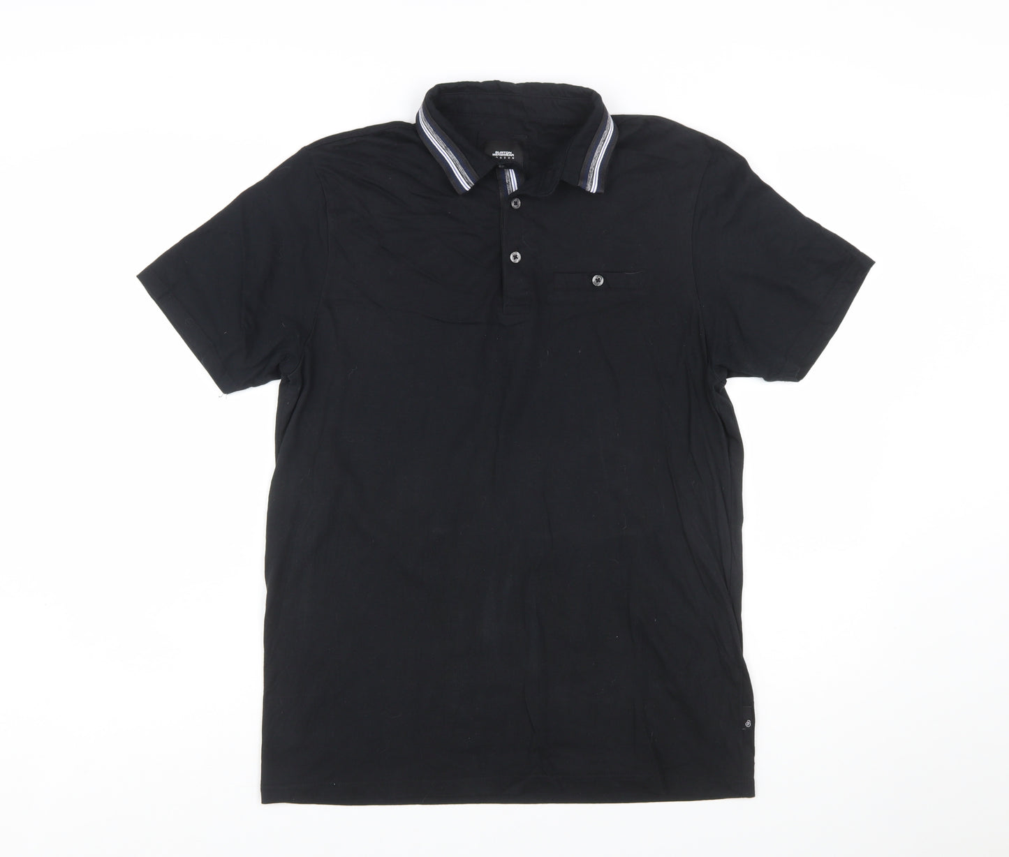 Burton Menswear London Black Polo Shirt Men M Regular Fit Cotton