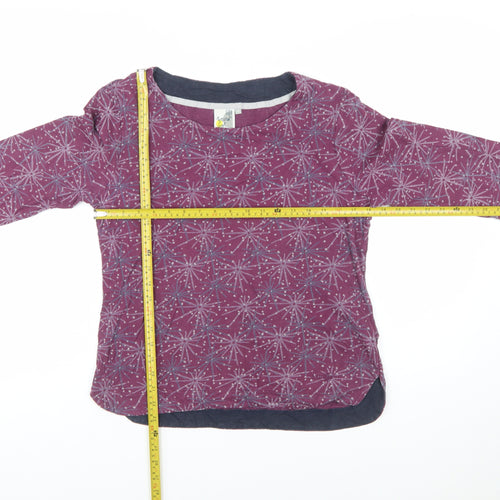 Weird Fish Womens Purple Cotton Tunic Top Size 12 3/4 Sleeve