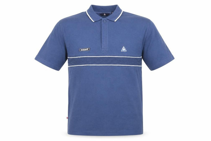 Le Coq Sportif Men's Blue Striped Polo Shirt Size M
