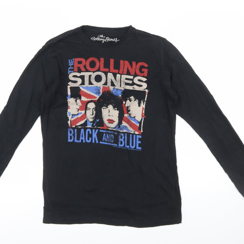The Rolling Stones Boys Black Long Sleeve Graphic T-Shirt 13-14 Years 164cm